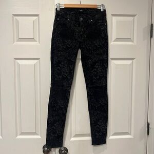 Black printed 7’s jeans